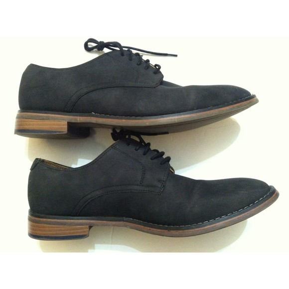 STEVE MADDEN MENS BLACK LEATHER OXFORD DRESS SHOES SIZE: 10